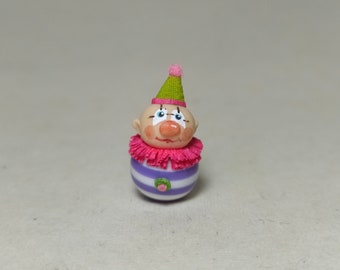 Miniature Rolly Polly .Mini clown toy 1:12.  15 mm height