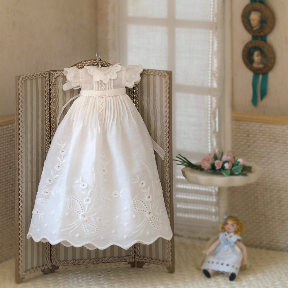 Miniature Baby Christening Coattail. Handmade Scale 112. Etsy