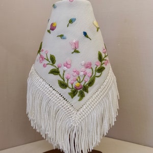 Miniature shawl, hand embroidered in silk, scale 1:12. UNIQUE!