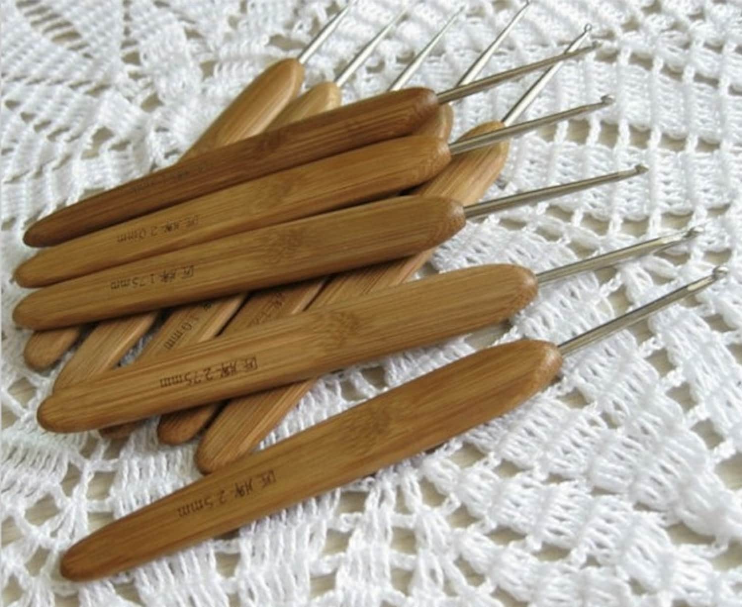 Set of 10 Crochet Knitting Hook with wood grip size 0.5mm to Etsy