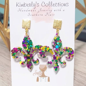 Mardi Gras Fleur-de-lis Earrings