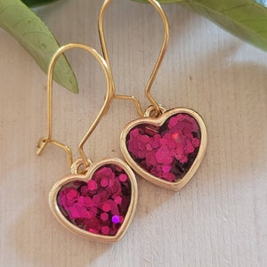 Hot Pink Resin Hearts