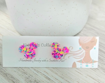 Confetti Glitter Mouse Studs