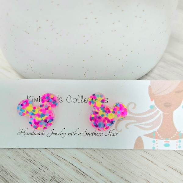 Confetti Glitter Mouse Studs