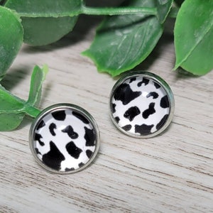 Cow Print Studs