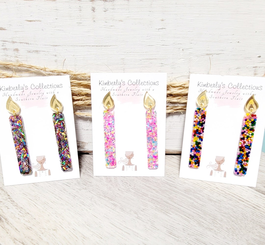 Birthday Candle Earrings Etsy