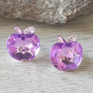 Teacher Appreciation Purple Apple Earrings