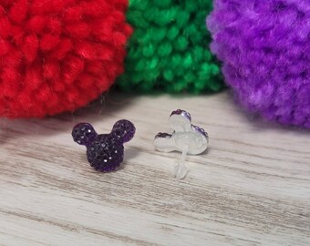 Dark Purple Mouse Studs