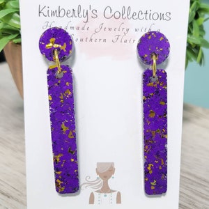 Purple and Gold Earrings