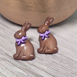 White/Chocolate Bunny Earrings Chocolate Bunny