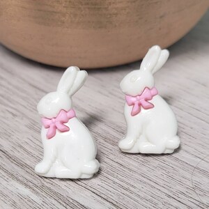 White/Chocolate Bunny Earrings White Bunny