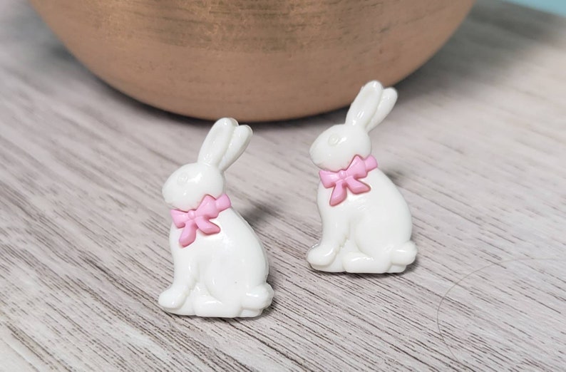 White/Chocolate Bunny Earrings White Bunny