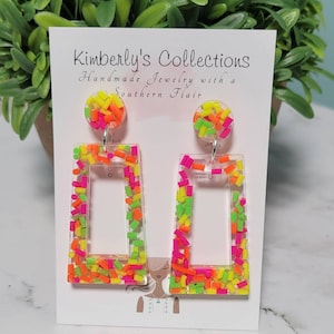 Colorful Neon Sprinkle Earrings