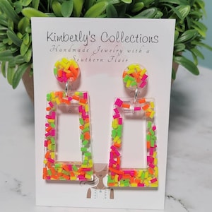 Colorful Neon Sprinkle Earrings image 1