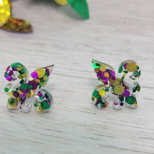 Mardi Gras Fleur-de-lis Studs