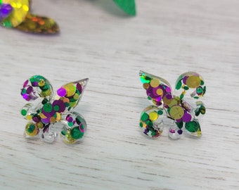 mardi gras earrings studs