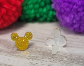 Yellow/Gold Mouse Studs