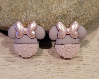 Pink and Gray Mrs. Mouse Studs
