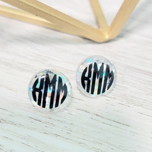 Round Personalized Monogram Earrings
