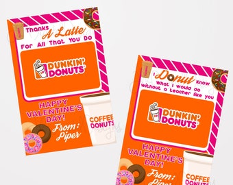 Coffee Giftcard Teachers Valentine's Cards valentines teachers gifts Valentine Cards for teachers Valentine's Gift card printable download