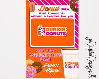 Coffee Gift card Valentine Cards for teachers Teachers Valentines Giftcard Teachers Valentines Card gift printable download coffee valentine