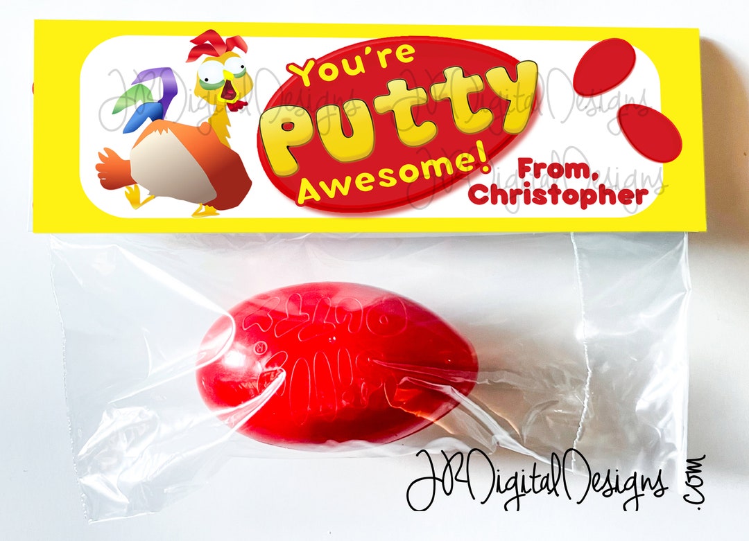 Silly Putty Valentines Day Printable Kids Valentines Day Silly Putty Valentines Day Cards