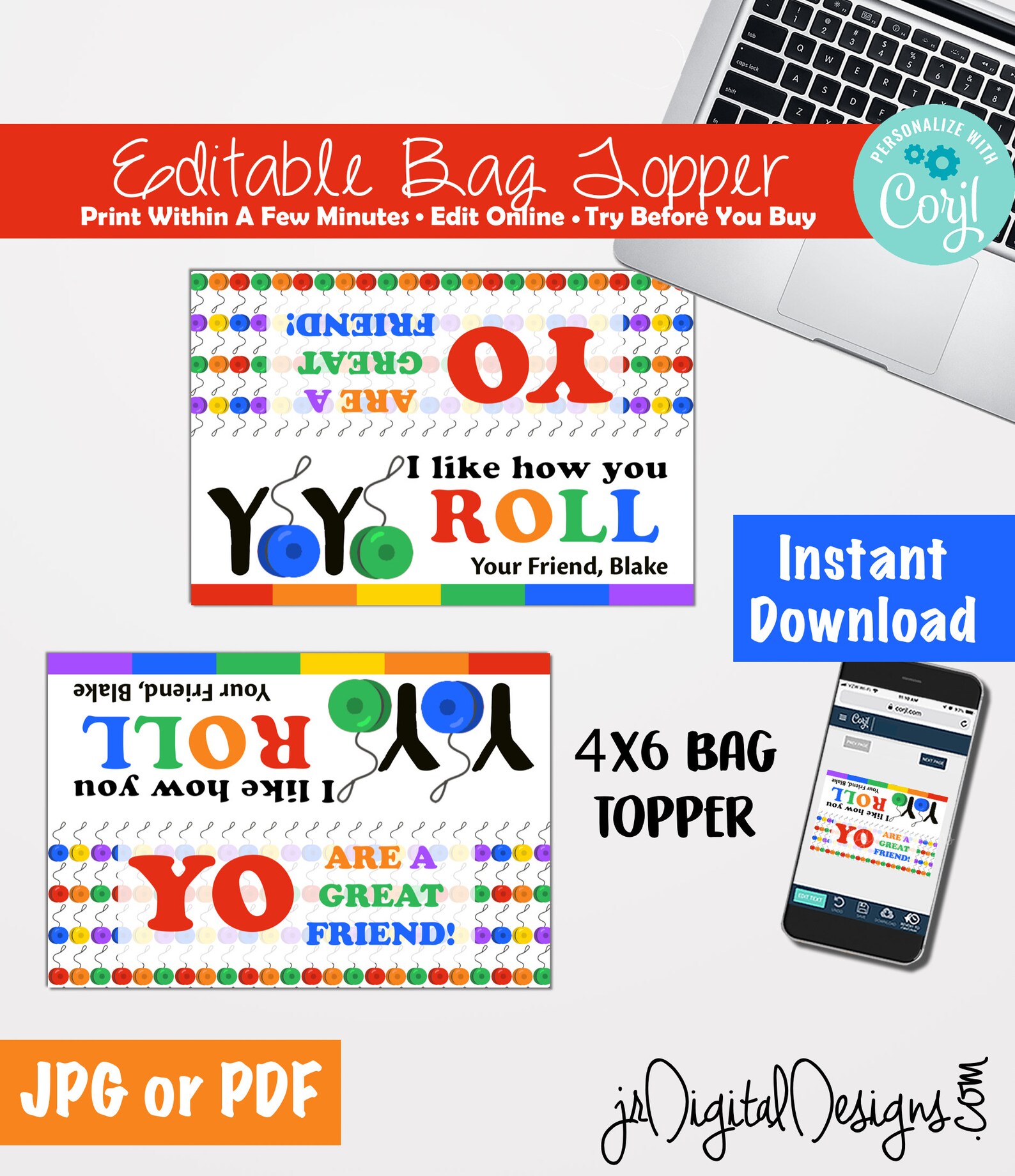 YOYO Valentine Card Printable Valentine Cards YOYO Valentines Day Bag