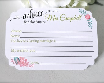 Advice for the bride cards, bridal shower advice cards, bridal shower game, bridal shower decor, future mrs. cards - set of 15(ac16)