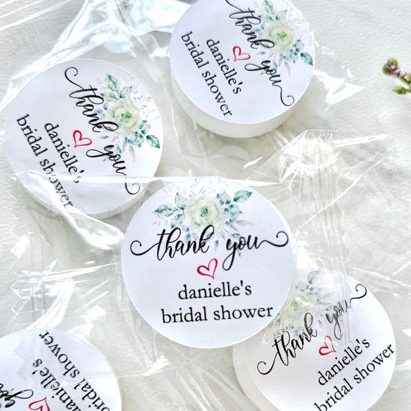 Bridal shower mints, personalized mint favors, bridal shower favors