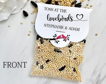 Wedding toss bags, personalized birdseed bags, wedding exit toss, biodegradable wedding toss