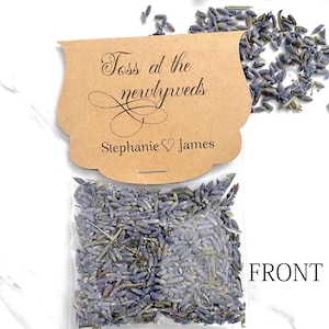 Wedding confetti toss, personalized lavender packets, wedding exit toss, biodegradable confetti