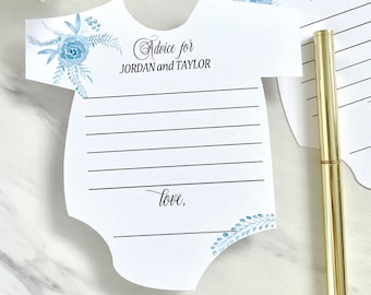 Advice for the new parents cards, personalized baby shower cards - set of 12