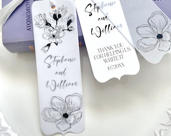 Wedding bookmark favors, engagement bookmarks, personalized literary favors - set of 10