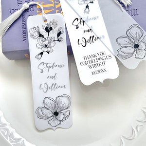 Wedding bookmark favors, engagement bookmarks, personalized literary favors - set of 10