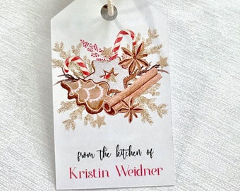 Christmas goodies tags, from the kitchen of, tags for Christmas - set of 12