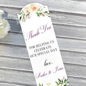 Bookmark favors, wedding bookmarks, personalized book signs, engagement favors - set of 12