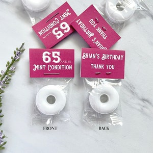 Personalized birthday mints, men birthday favors, edible favors