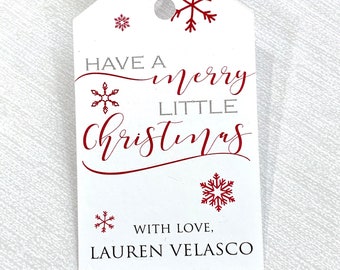 Merry Christmas tags, Christmas gift labels, personalized tags - set of 12