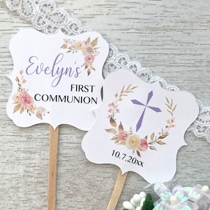 Baptism cupcake toppers, christening cupcake picks, first communion picks, baby dedication decoration, religious cupcake picks - set of 10