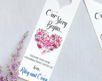 Wedding bookmark favors, personalized book signs - set of 12