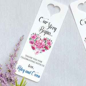 Wedding bookmark favors, personalized book signs - set of 12