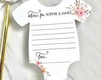 New parents advice cards, personalized baby shower cards - set of 12