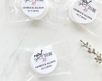 Wedding mints, personalized mint favors, affordable wedding favors, mint to be favors