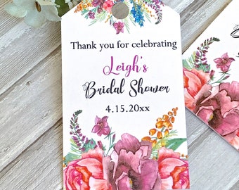 Bridal shower favor tags, bridal shower decor - set of 12