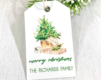 Personalized holiday tags, Christmas labels, tags for presents - set of 12