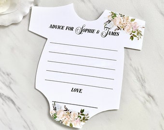 Advice for Parents Cards: Floral Baby Shower Game (Set of 12)