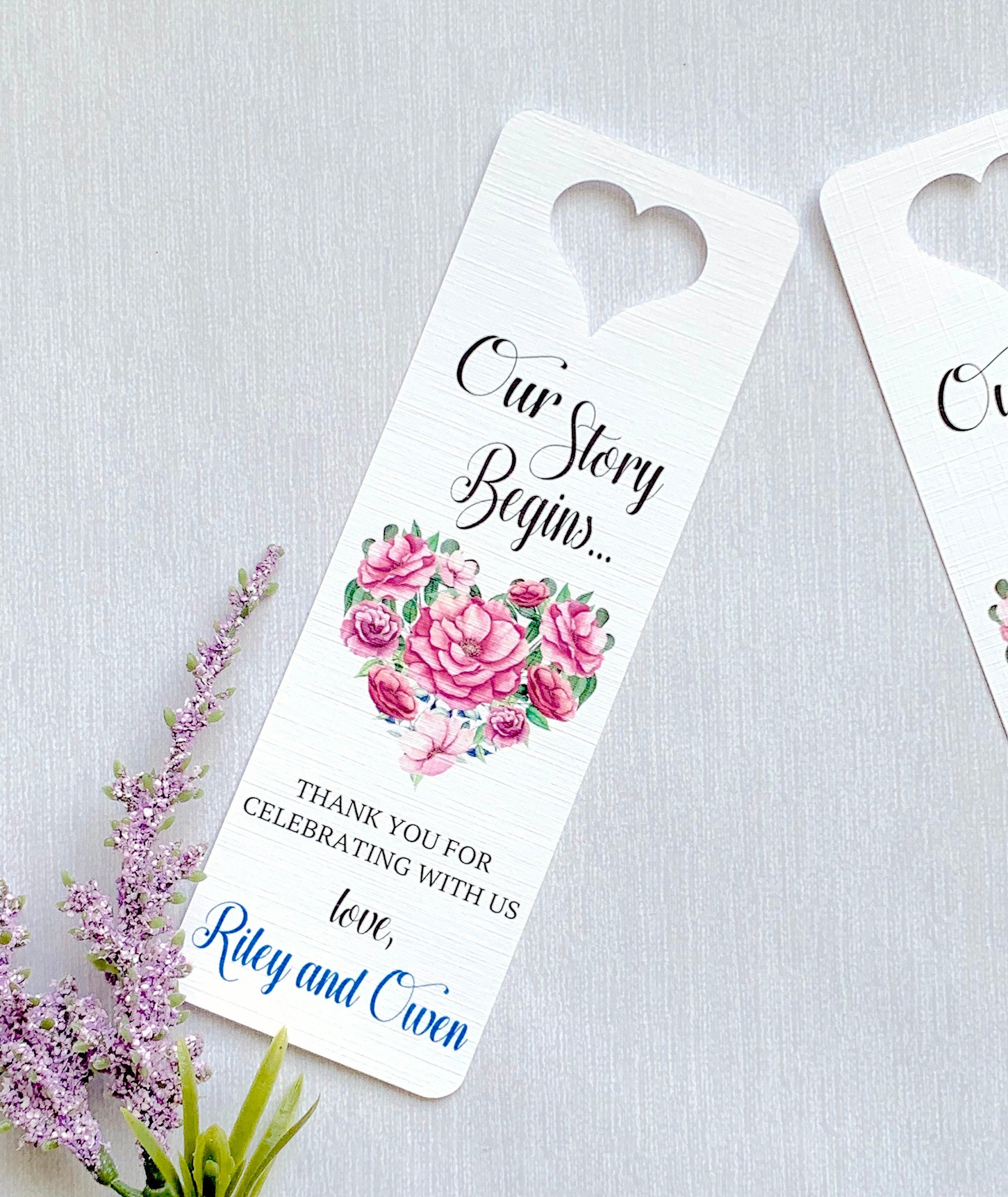 Wedding bookmark favors personalized book signs set of 12 | Etsy