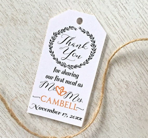 wedding thank you tags wedding tags favor tags napkin tie etsy