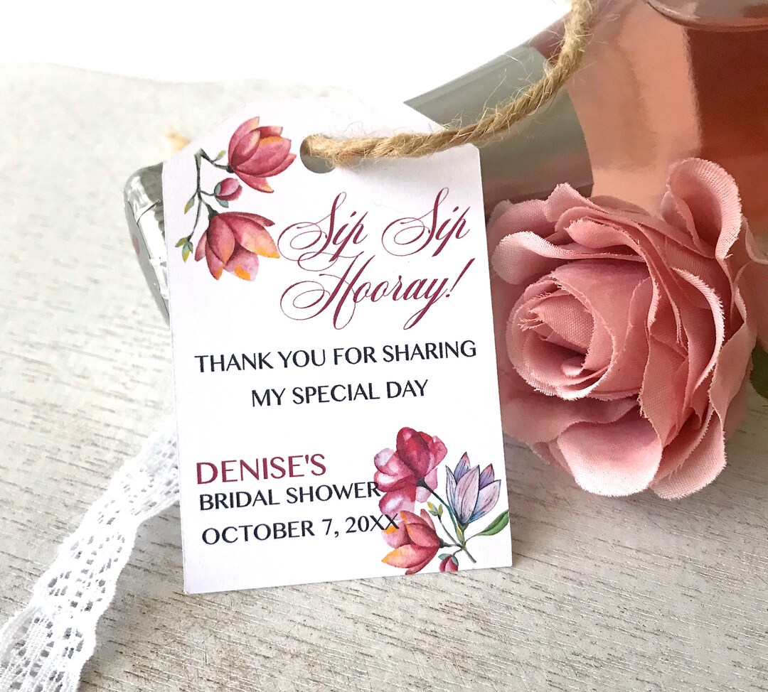 Bridal Shower Favor Tags Tags for Mini Wine Bottles Sip Sip Etsy