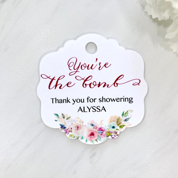 Bath bomb tags, Bridal shower labels, Baby shower tags - set of 12